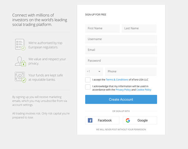 Opening an account and depositing funds