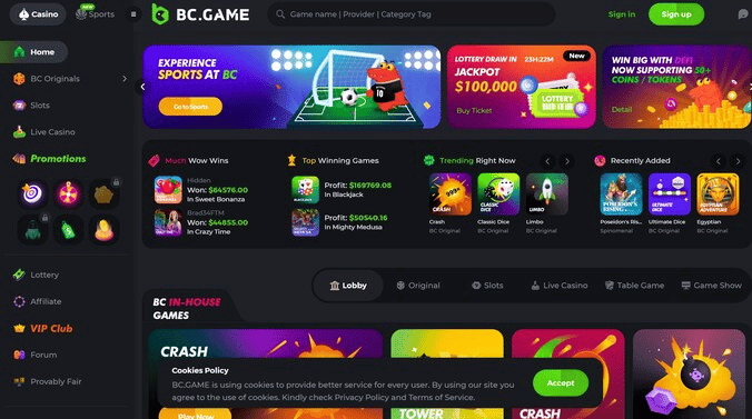 BC Game - най-доброто крипто казино за играчи от САЩ