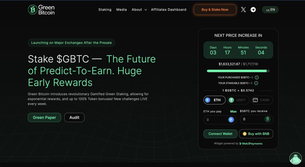 Green Bitcoin - Новопоявила се криптовалута, която предлага над 200% стейкинг награди