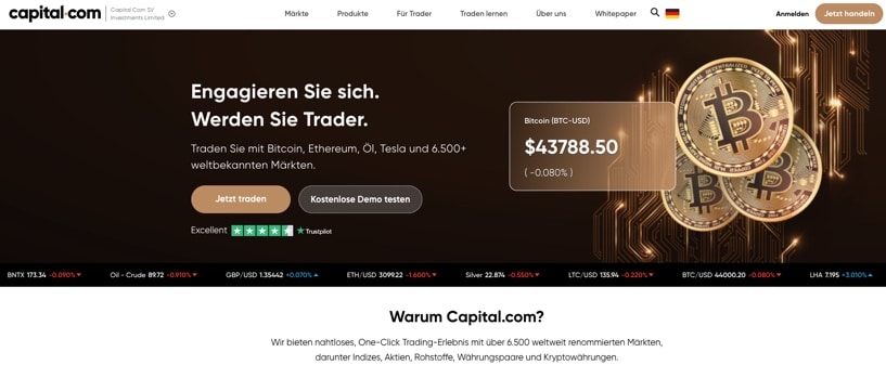 capital.com Startseite