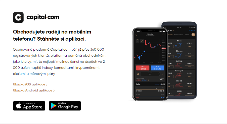 mobilní aplikace capital.com