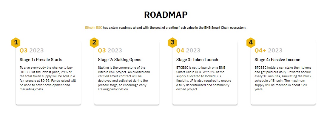 Bitcoin BSC roadmapa