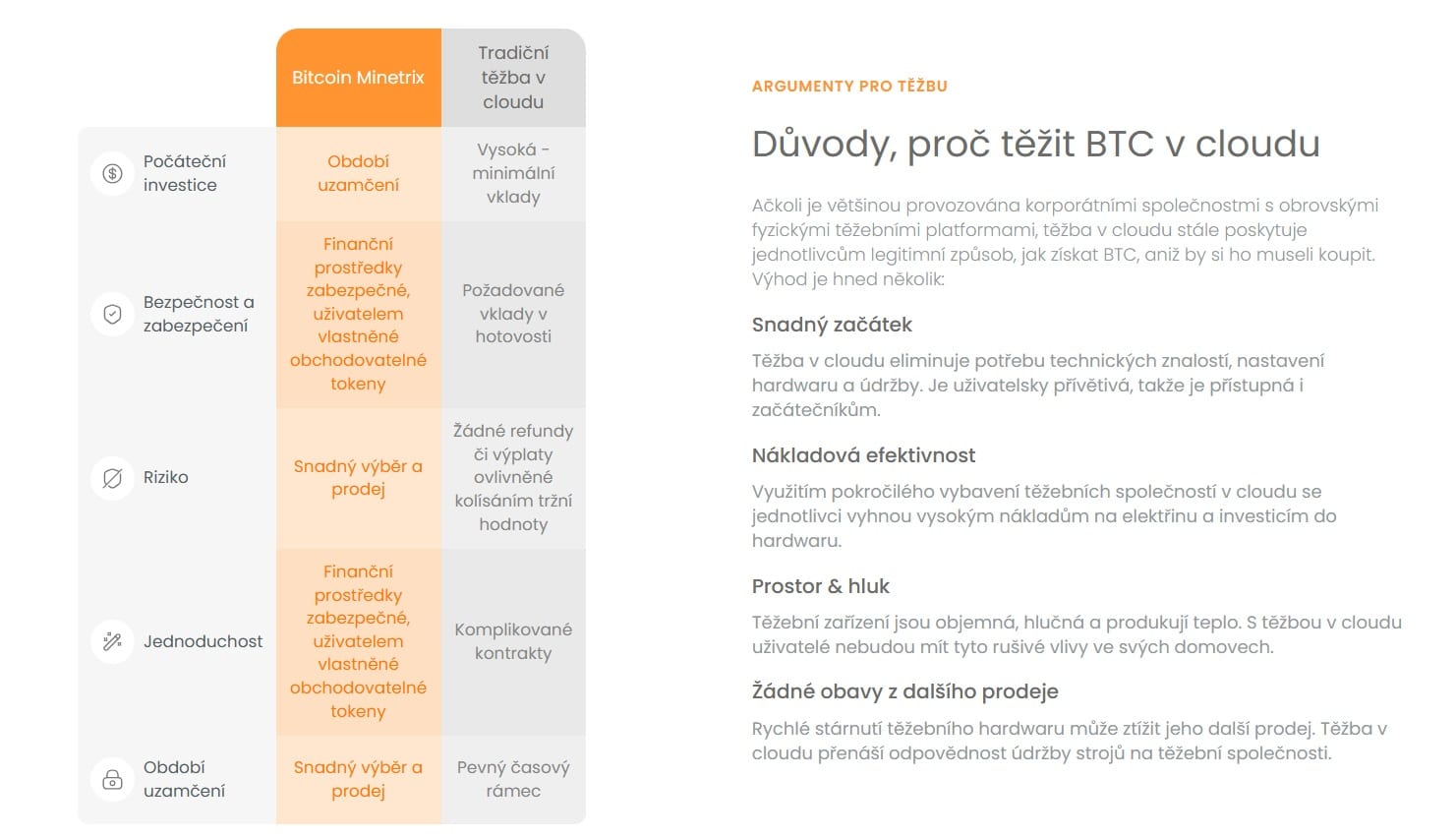 Důvody těžby BTC Bitcoin Minetrix