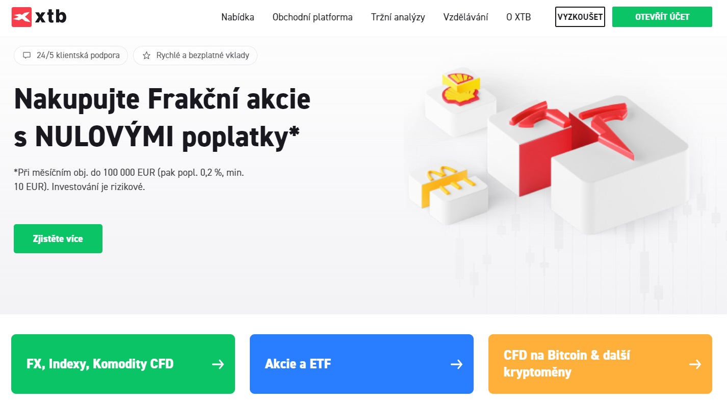 XTB - Frakční akcie