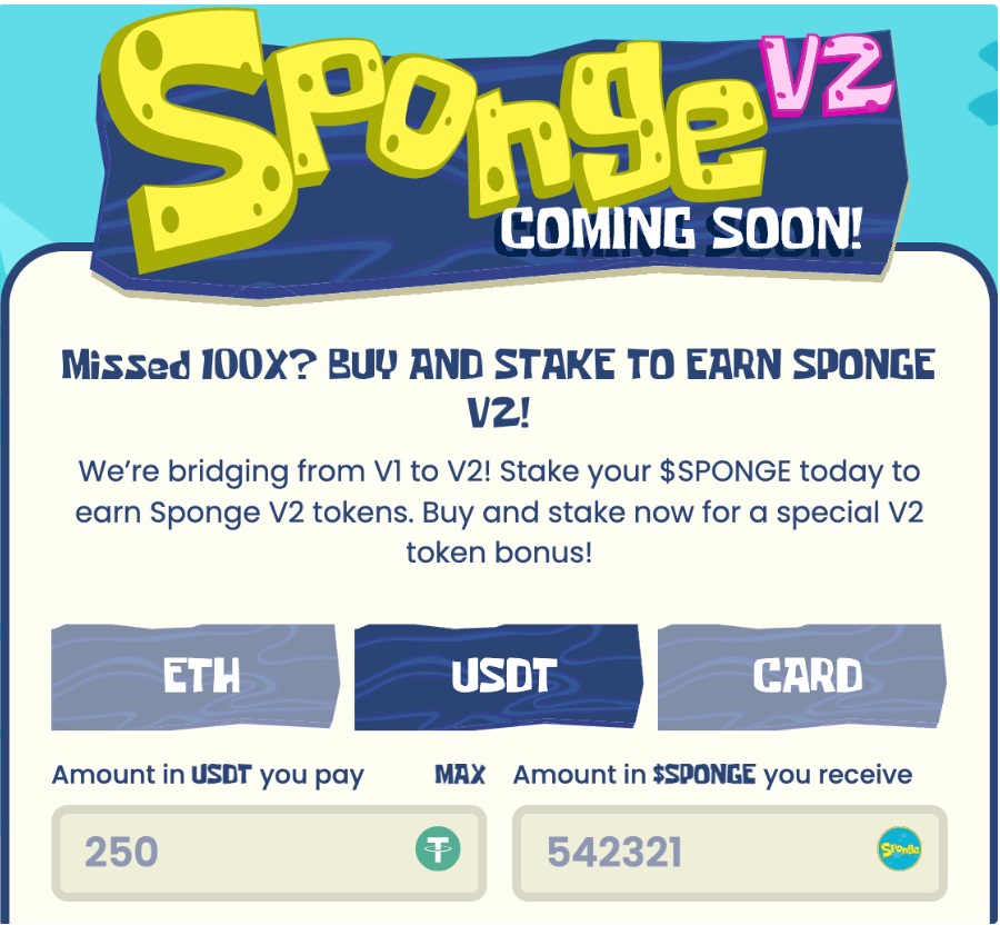Nákup tokenů Sponge V2
