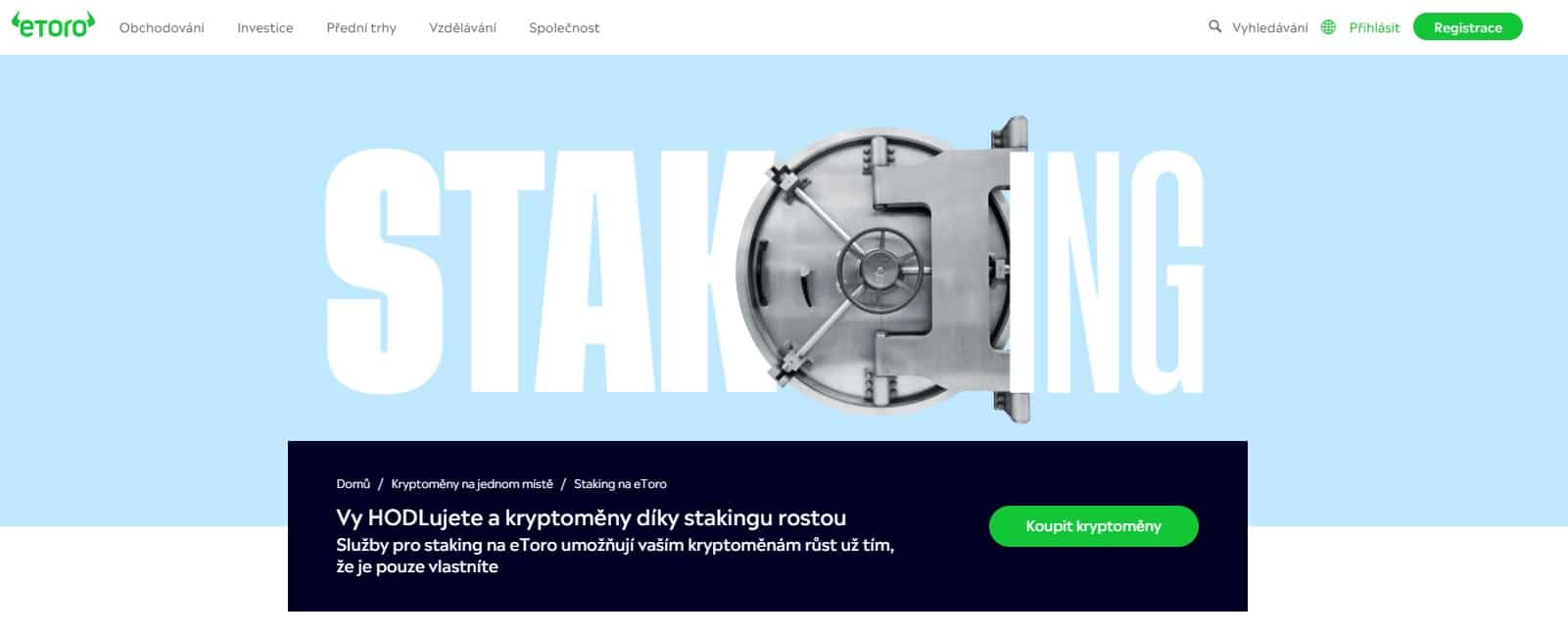 Nejlepší krypto pod cenou 1 USD a Staking na eToro
