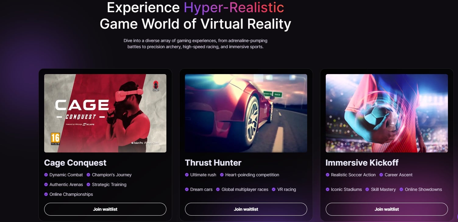 VR hry na 5th scape projektu ERC-20 tokeny