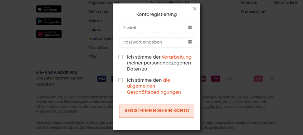Schritt 1: Registrieren