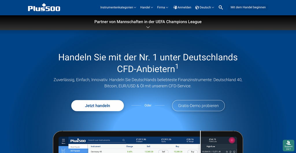 Plus500 Trading Plattform