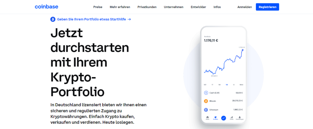 coinbase-homepage bester Krypto Broker für Kryptowährungen