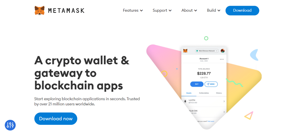 MetaMask homepage Crypto Wallet