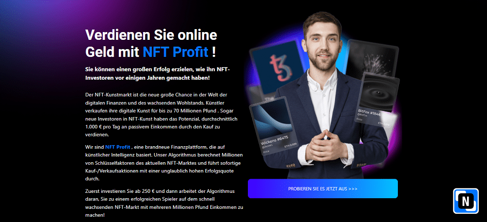 NFT Profit homepage