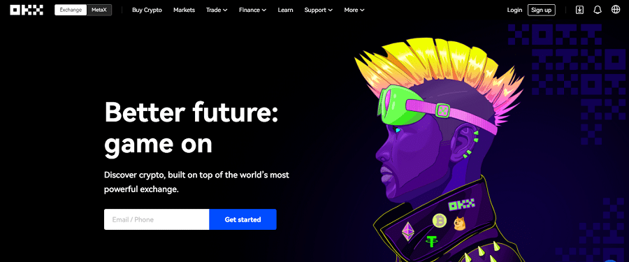 OKEx homepage