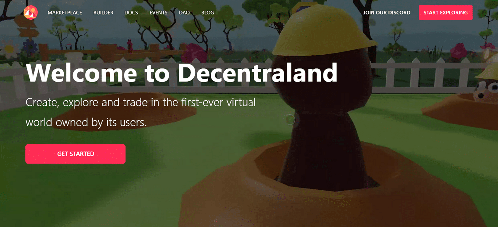 decentraland homepage