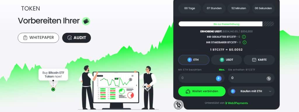 Bitcoin ETF Token offizielle Webseite Vorverkauf