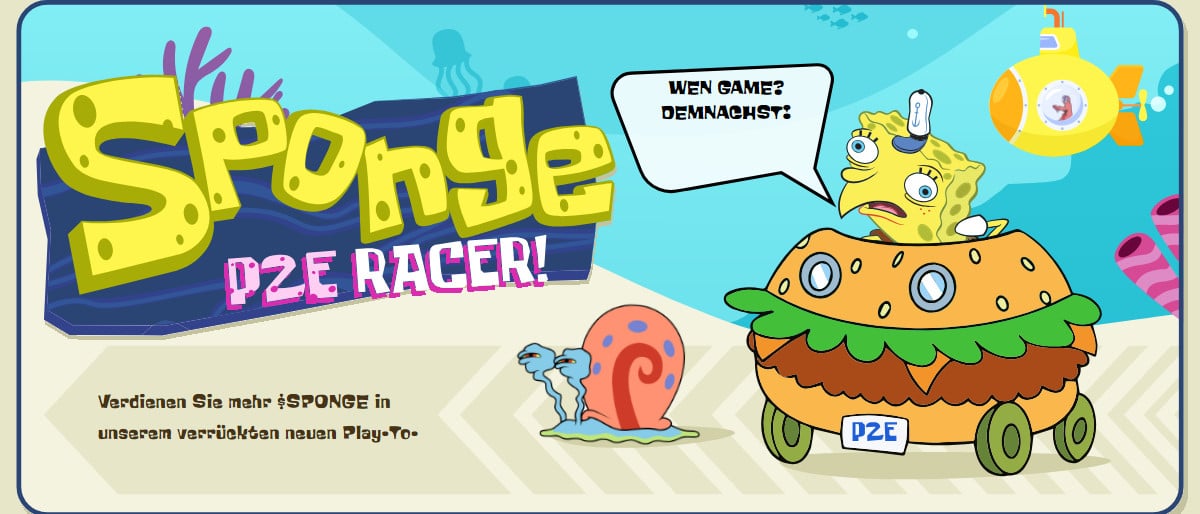 Sponge V2 Token neues Play-to-Earn P2E Spiel