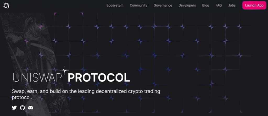 Uniswap DEX dezentrale Börse offizielle Webseite ERC-20