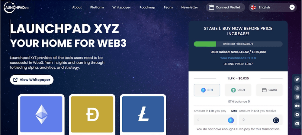 Paso 1. Entra a la web de Launchpad XYZ