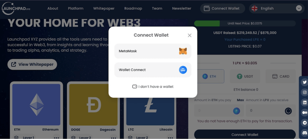 Paso 2. Configura Metamask o Wallet Connect