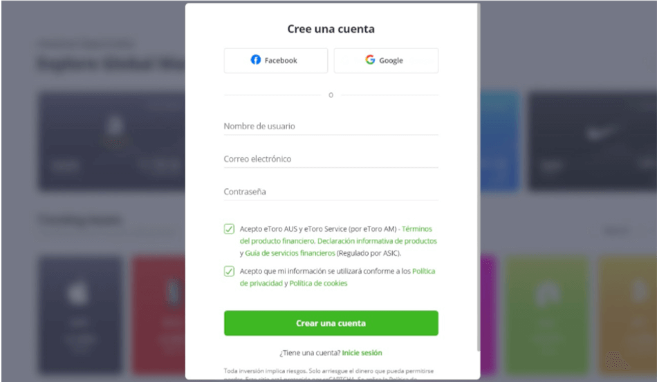 Paso 1. Entra a eToro