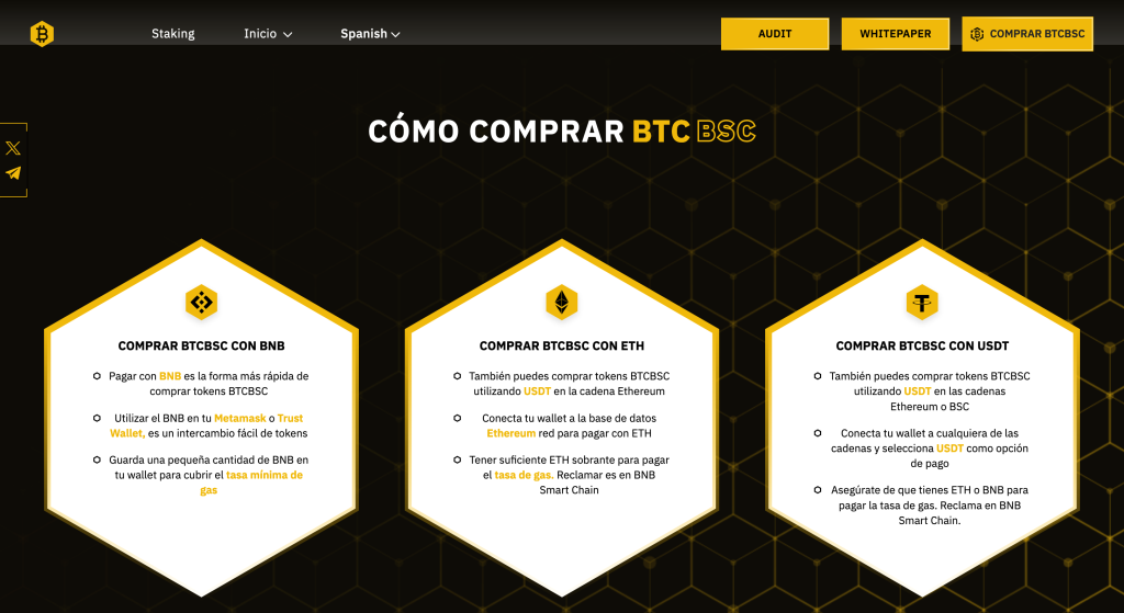 cómo comprar Bitcoin BSC