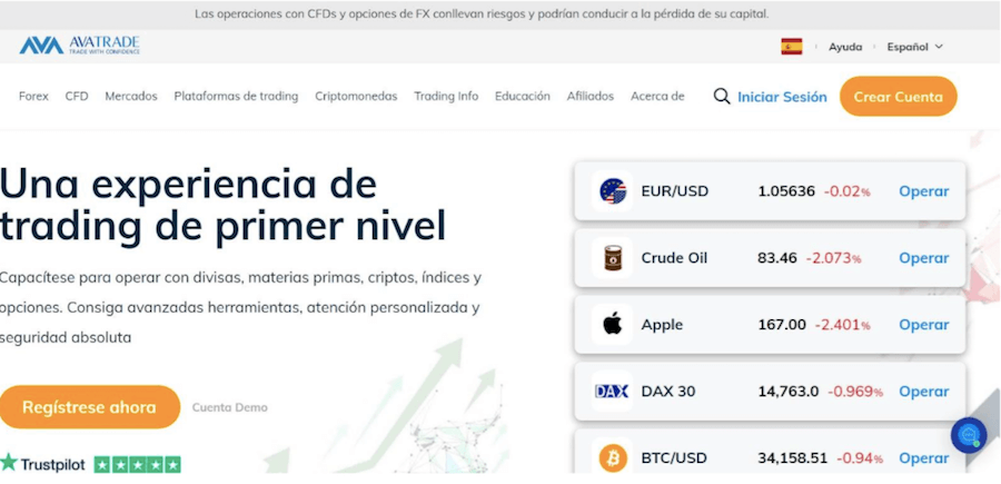 Step 1. Go to the AvaTrade website