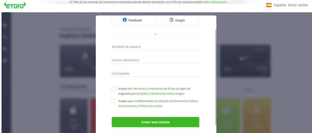 Step 1. Create an account on eToro - best shitcoins