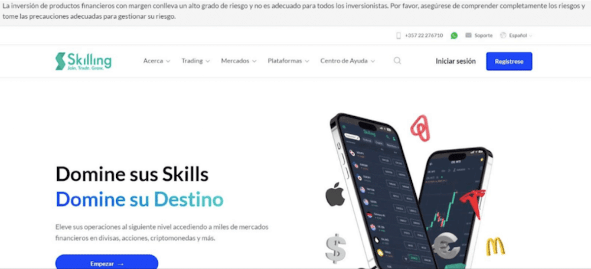 Skilling- ido criptomonedas