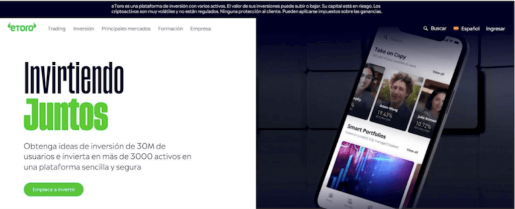 eToro wallet criptomonedas