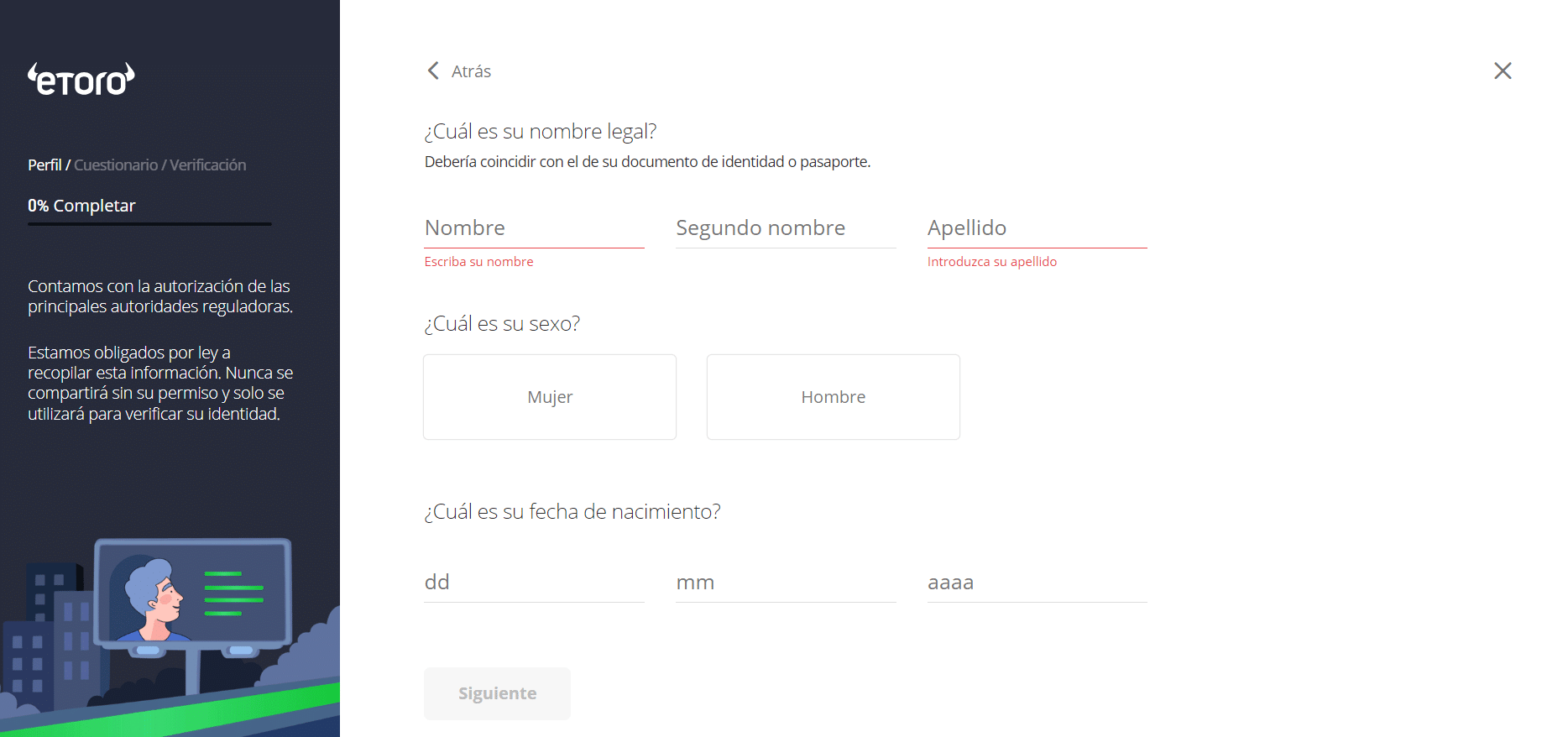 eToro actualizada identificación- comprar acciones