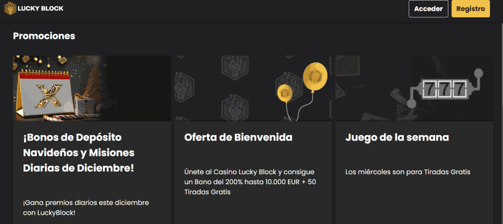 lucky block promociones