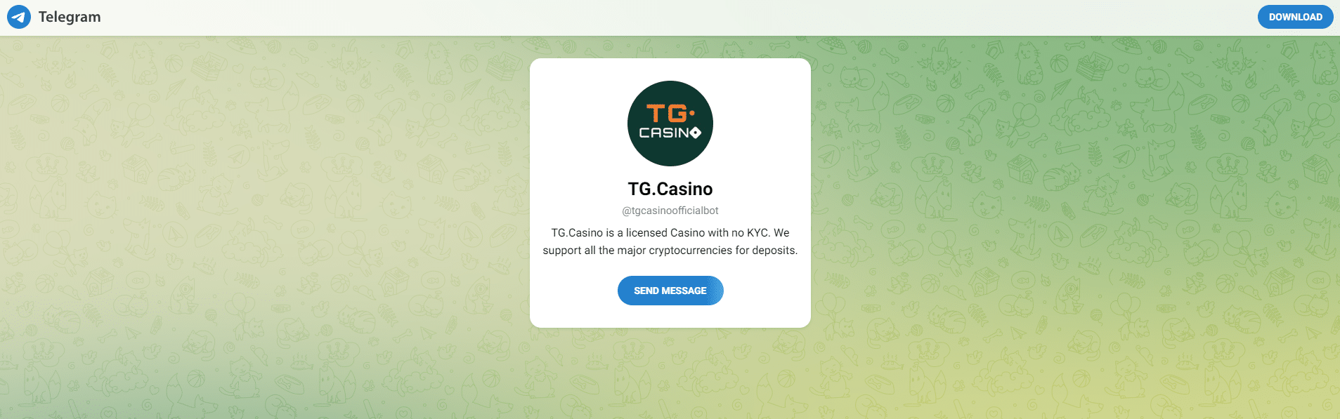 casino bitcoin TG.Casino telegram