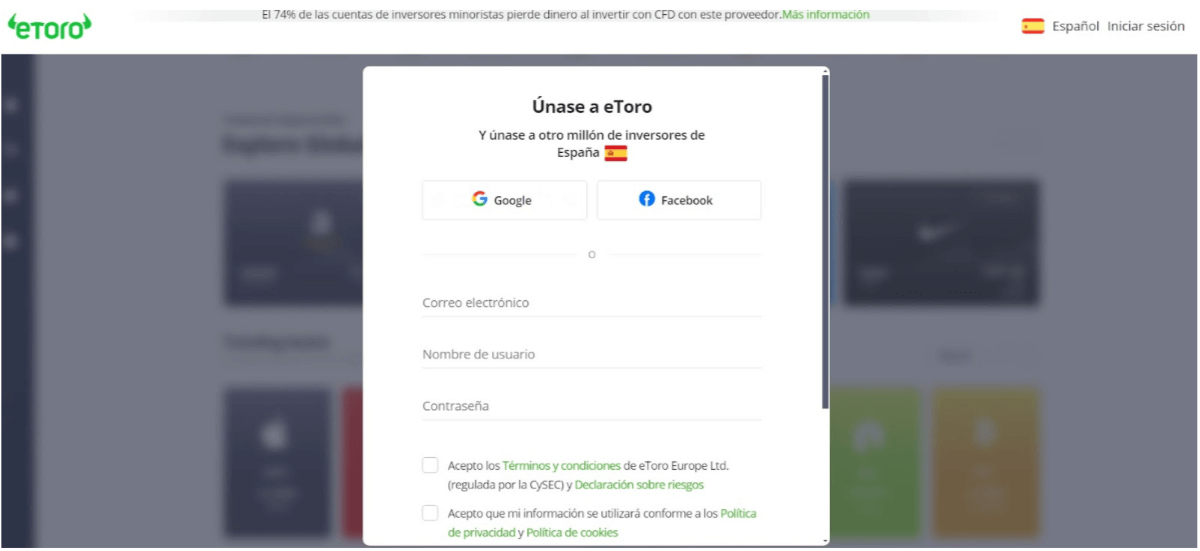 Step 1. Register on eToro - Shiba Inu prediction