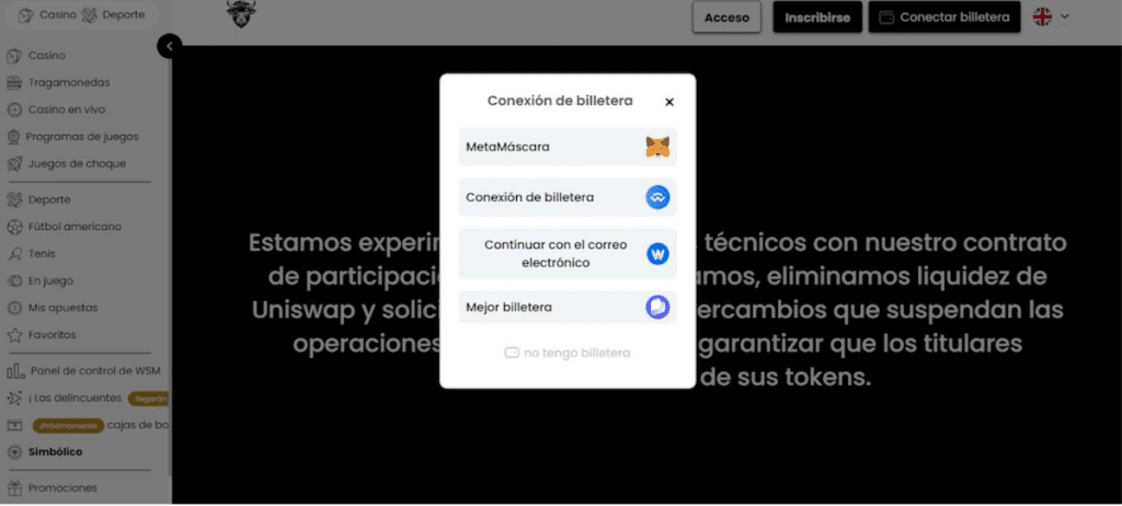 Paso 1. Vincula tu billetera - wall street memes predicciones