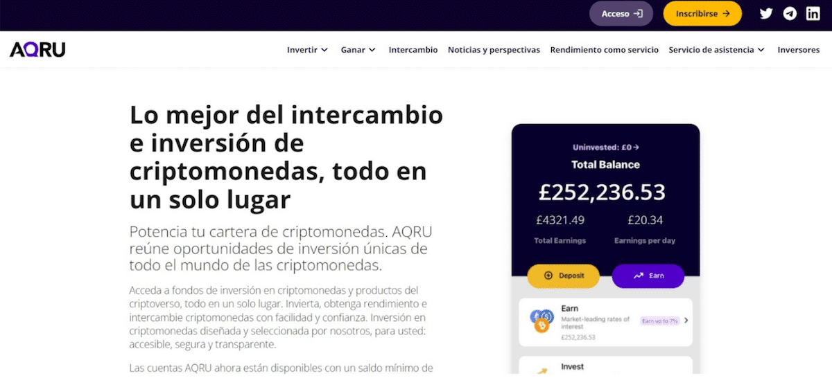 AQRU intereses criptomonedas