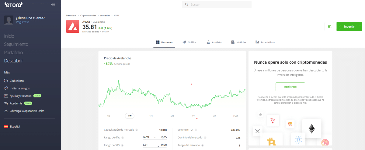 Step 4 eToro - How to Buy Avalanche