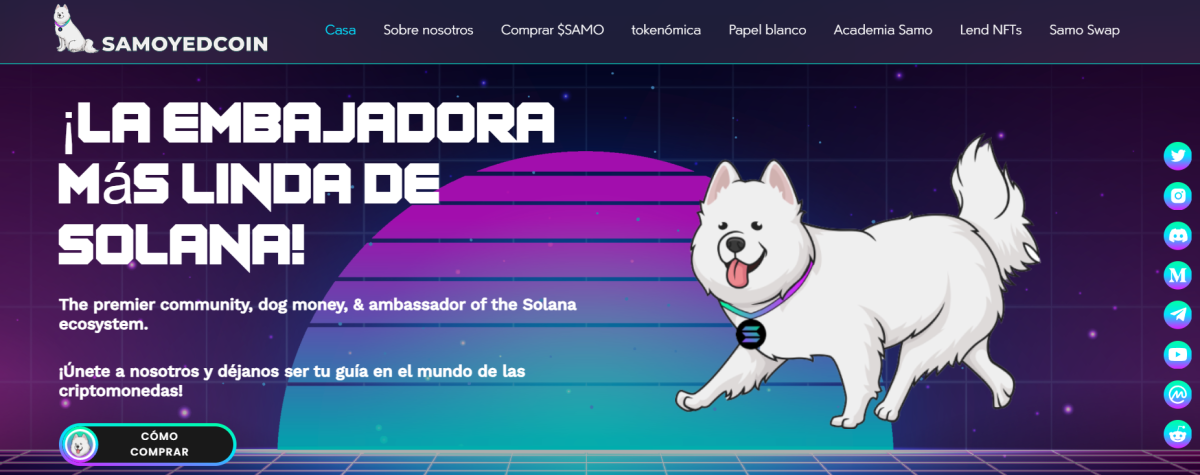 Samoyedcoin SAMO sitio web - Comprar Samo