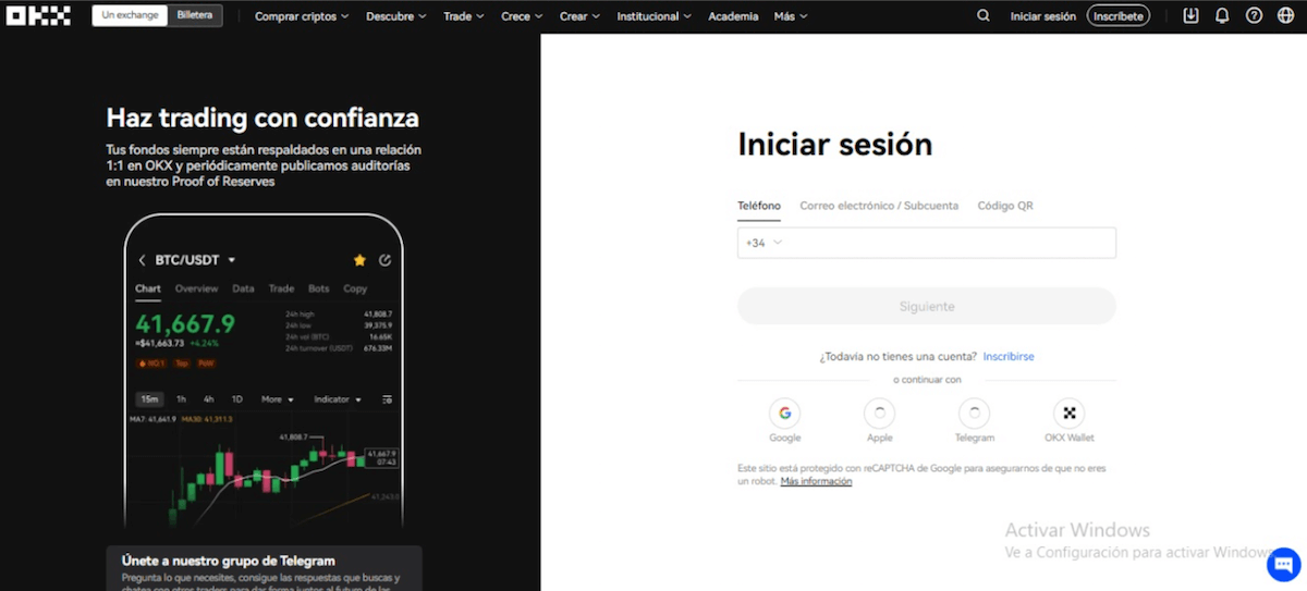 Paso 1. Entra en OKX y crea una cuenta - comprar iota