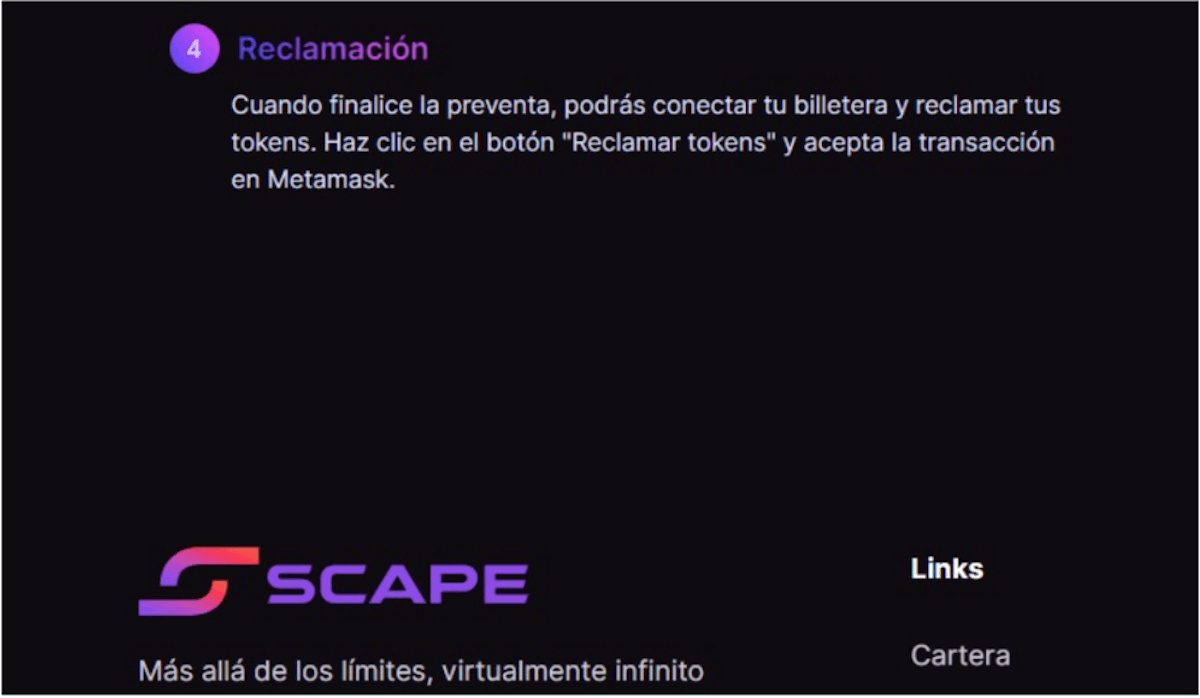 Paso 4. Reclama tus tokens $5SCAPE - comprar 5thscape