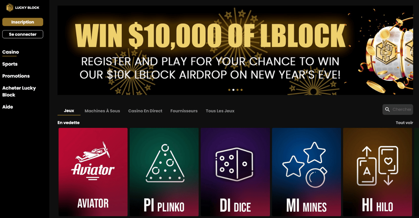 Meilleur casino Bitcoin : Lucky Block