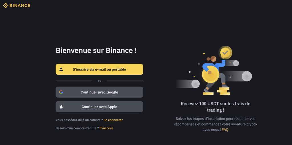 1- Complete a Binance application