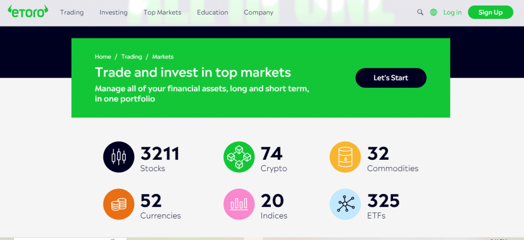 eToro – A wide variety of financial assets, giving you the ability to trade CFDs in an extremely user-friendly environment