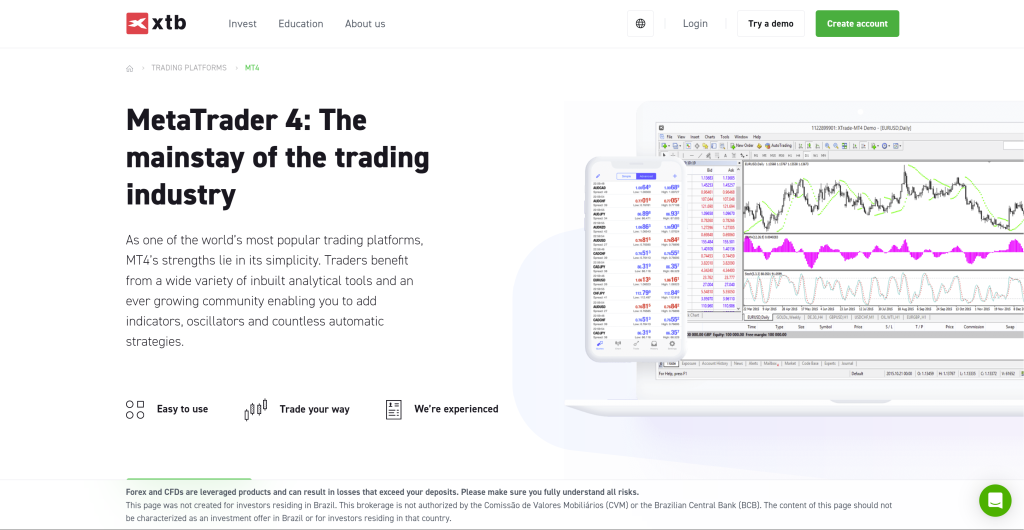 XTB – Κορυφαίος μεσίτης MetaTrader4 που προσφέρει ένα ευρύ φάσμα επιλογών συναλλαγών