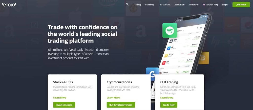 eToro – Trading futures with eToro essentially uses the eToro platform to trade in the actual asset futures market