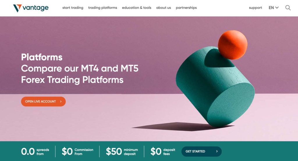 Vantage – Ένας από τους καλύτερους μεσίτες MetaTrader4 με χαμηλές χρεώσεις