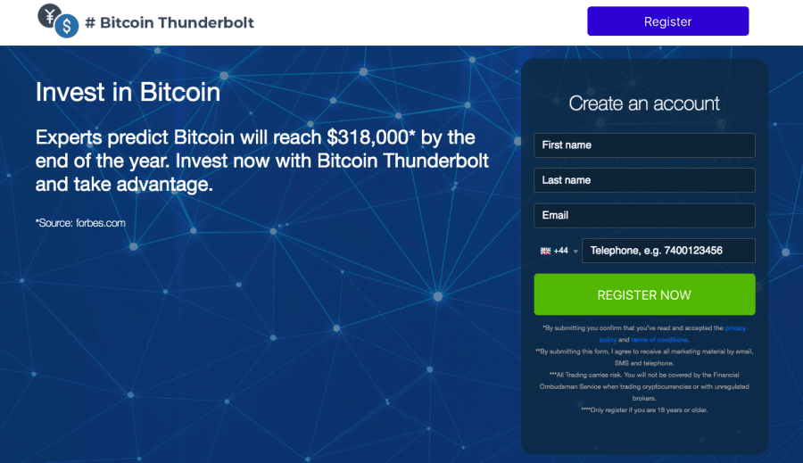 Bitcoin Thunderbolt fooldal