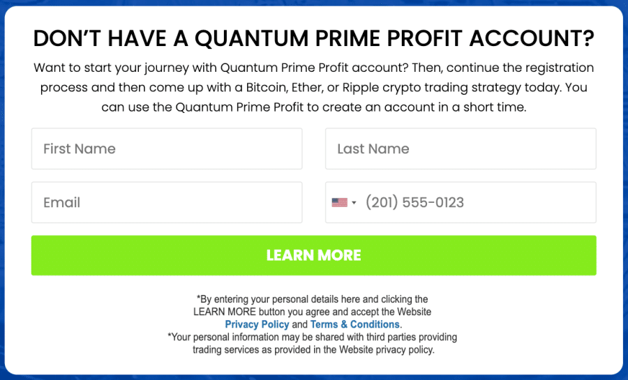 Quantum Prime Profit regisztráció