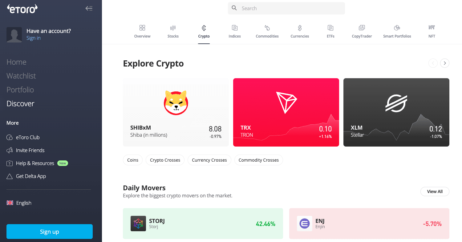 etoro kriptovaluta kereskedes fooldal