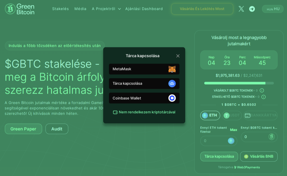 greenbitcoin tarca csatlakoztatasa