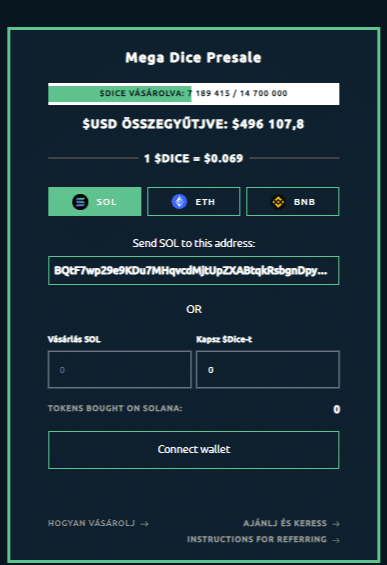 megadicetoken vasarlas